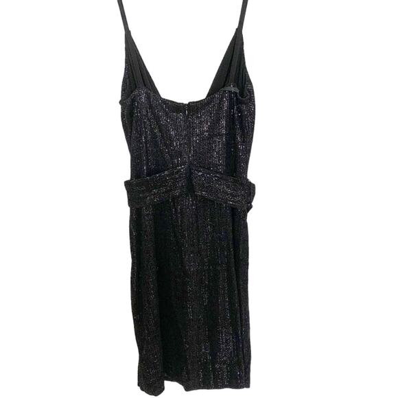 Ralph Lauren Black Label Black Velvet Sequin Wrap Sheath Cocktail Dress NWT - Picture 6 of 9